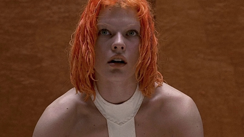 Milla Jovovich with orange hair