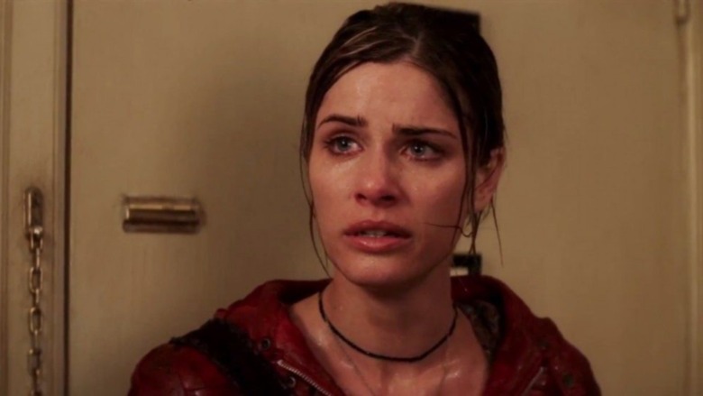 Amanda Peet teary-eyed