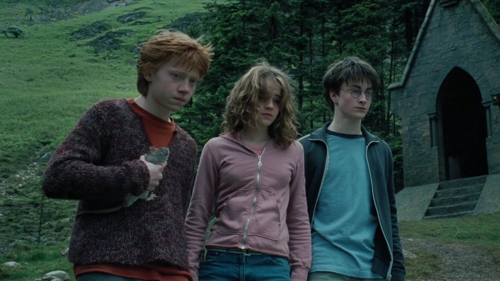 Rupert Grint, Emma Watson, and Daniel Radcliffe in Harry Potter and the Prisoner of Azkaban