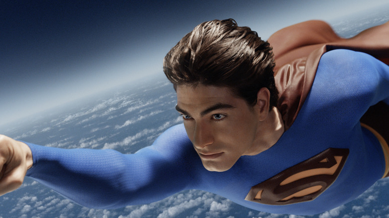 Superman soars above Earth