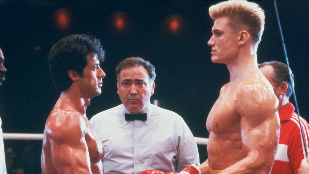 Sylvester Stallone and Dolph Lundgren in Rocky IV