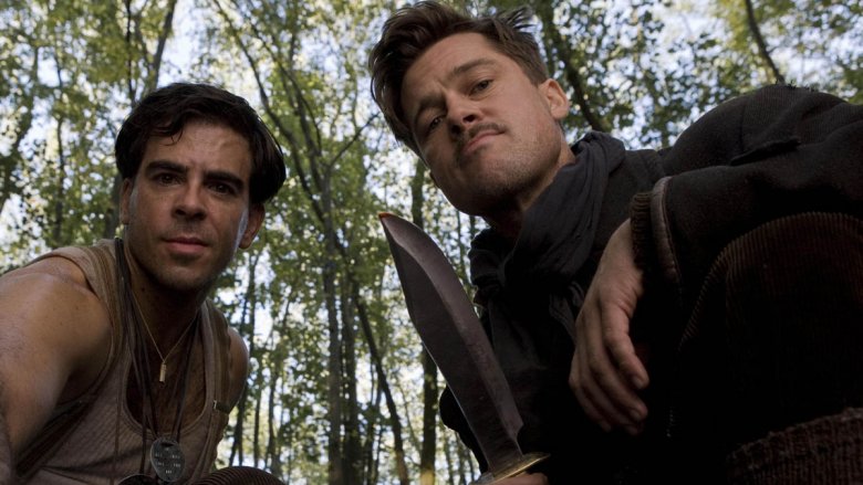 Brad Pitt and Eli Roth in Inglourious Basterds