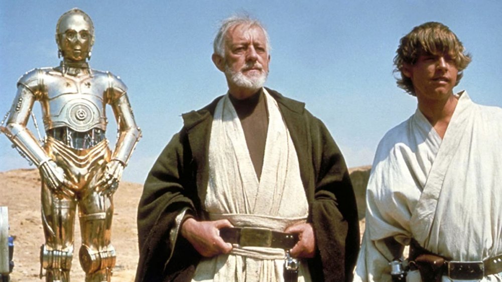 Alec Guinness and Mark Hamill in Star Wars