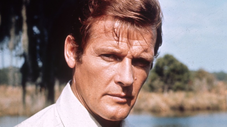 Roger Moore looks stern