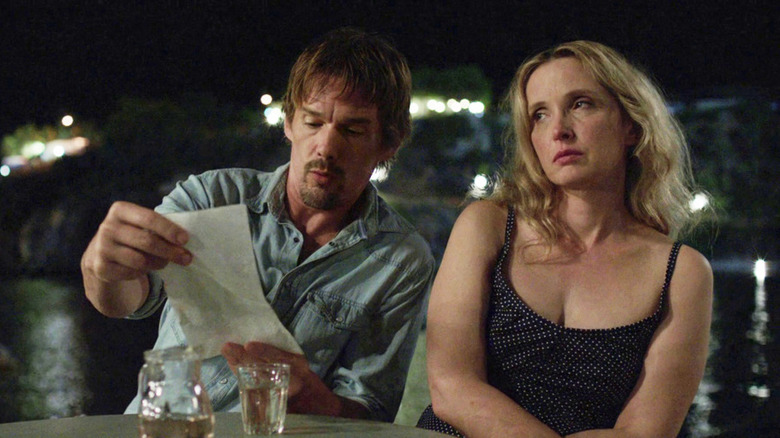 Ethan Hawke and Julie Delpy looking tired