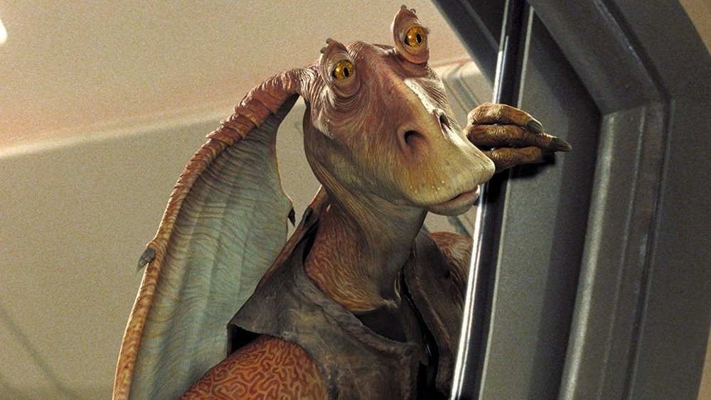 Jar Jar Binks looking curious