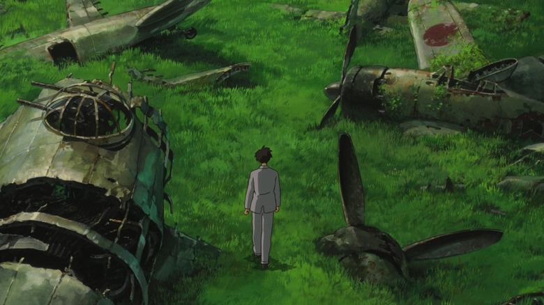 Jiro sees the wreckage of his planes