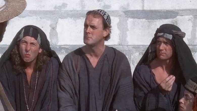 Eric Idle, John Cleese, and Michael Palin in Life of Brian