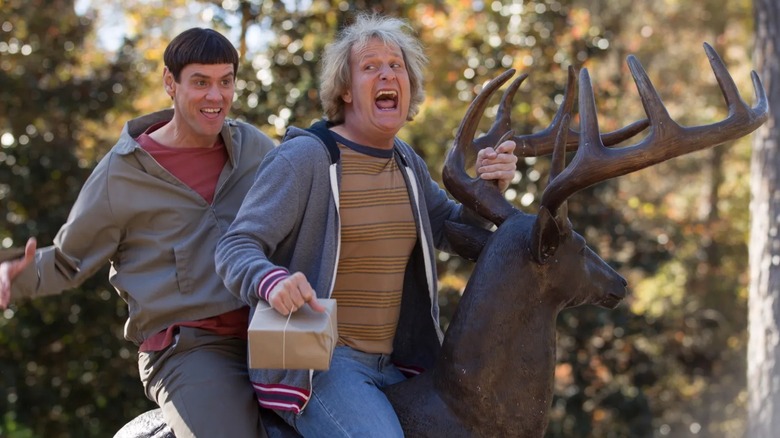 Harry and Lloyd ride deer