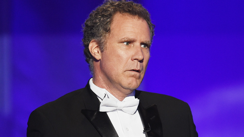 Will Ferrell looking serious
