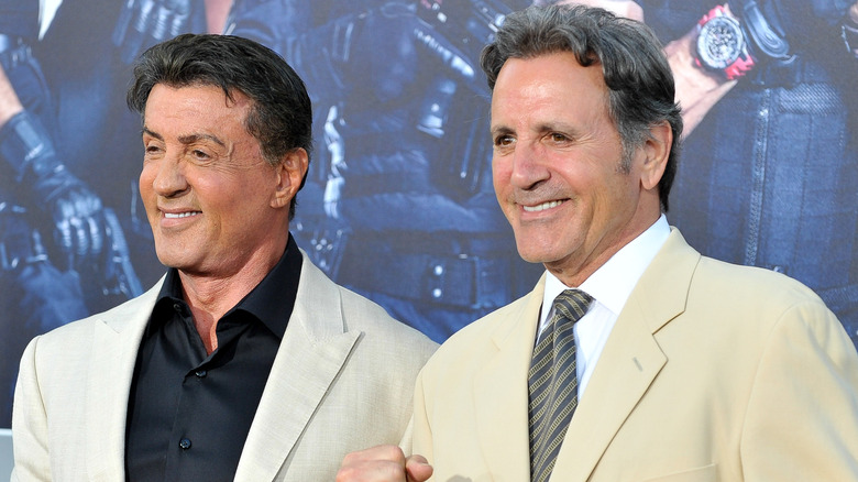 Sylvester and Frank Stallone stand together