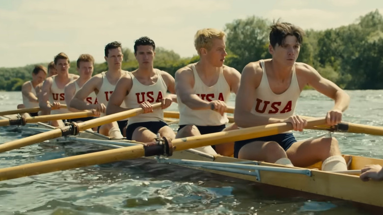 Boys in the boat rowing