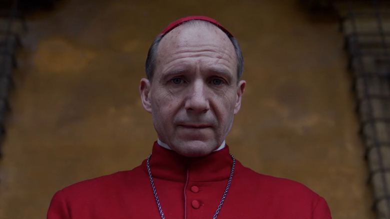 Ralph Fiennes dressed as cardinal