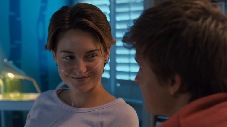 Hazel looking at Gus and smiling in The Fault in our Stars