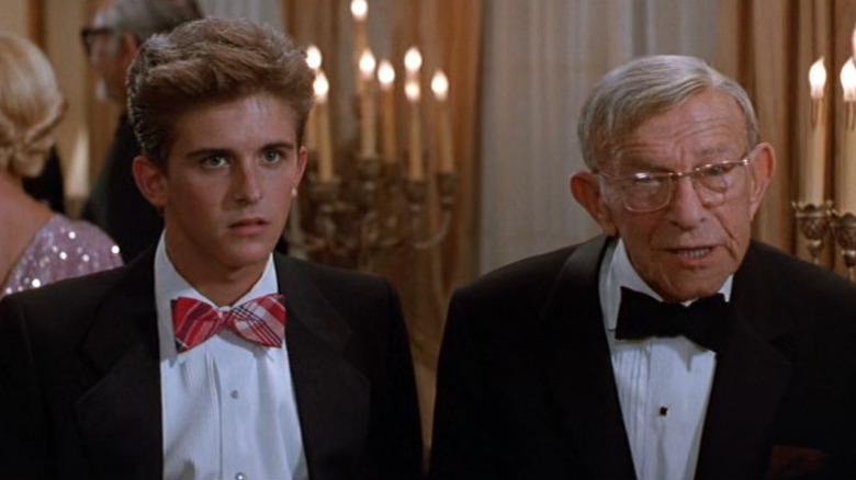 Charlie Schlatter as David and George Burns as Jack wearing bowties in "18 Again!"