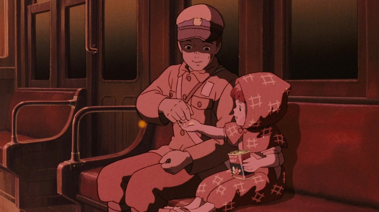 Seita and Setsuko riding a train