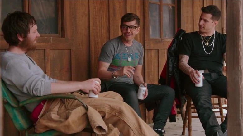 The Style Boyz talking on a porch in "Popstar" (2016)