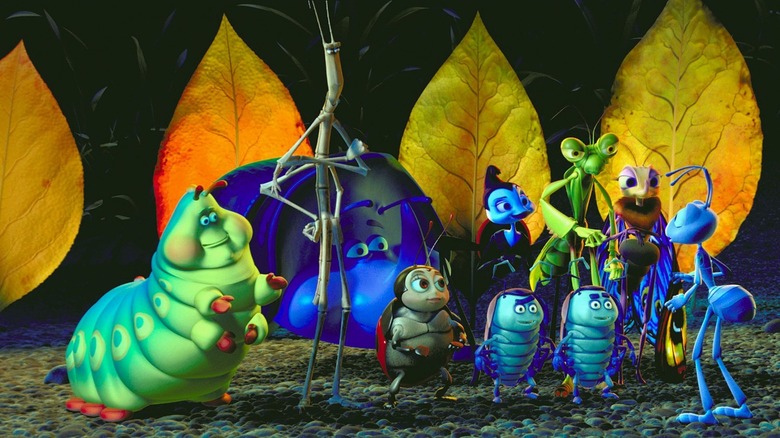 The circus troupe gathers together in A Bug's Life