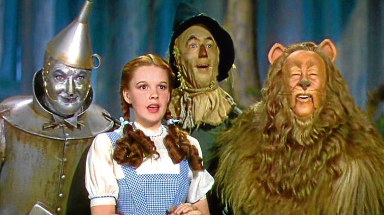 Dorothy and her friends on the road in The Wizard of Oz