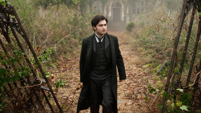 Arthur Kipps walks outside the house in The Woman in Black