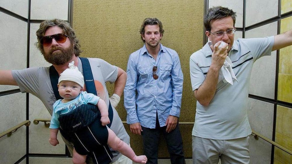 Ed Helms, Bradley Cooper, and Zach Galifianakis in The Hangover