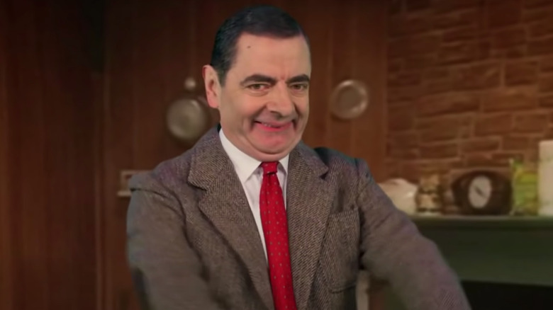 Rowan Atkinson on green screen