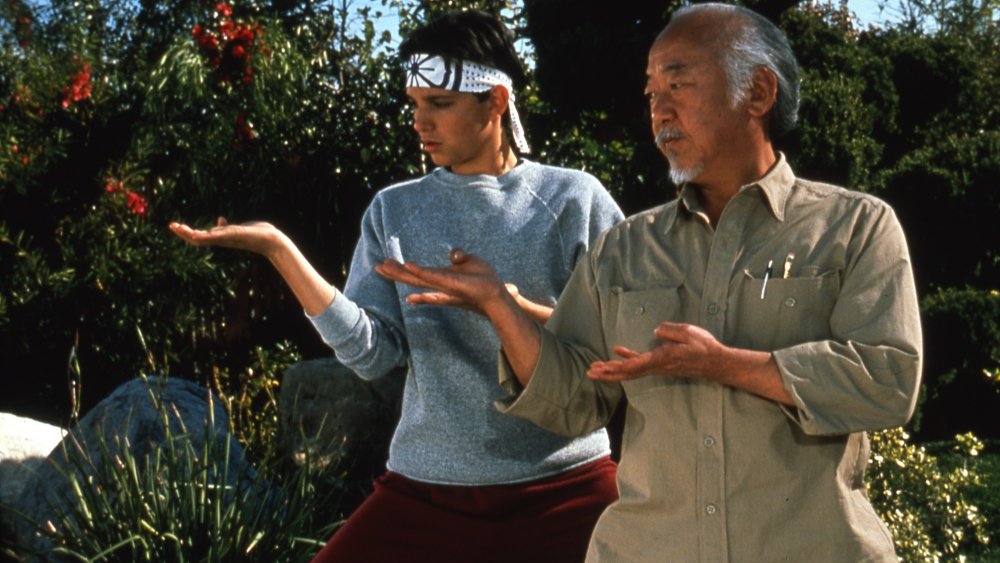 Ralph Macchio and Pat Morita in The Karate Kid, Mr. Miyagi