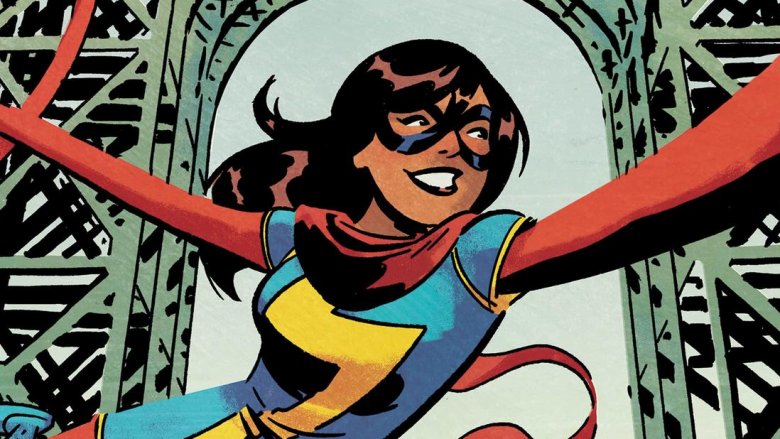 Ms. Marvel with her arms stretched out