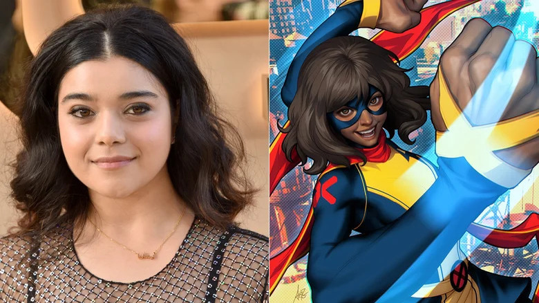 Iman Vellani and the comic book version of Ms. Marvel