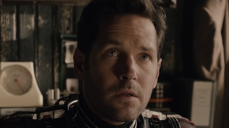 Paul Rudd staring intently as Ant-Man in Ant-Man