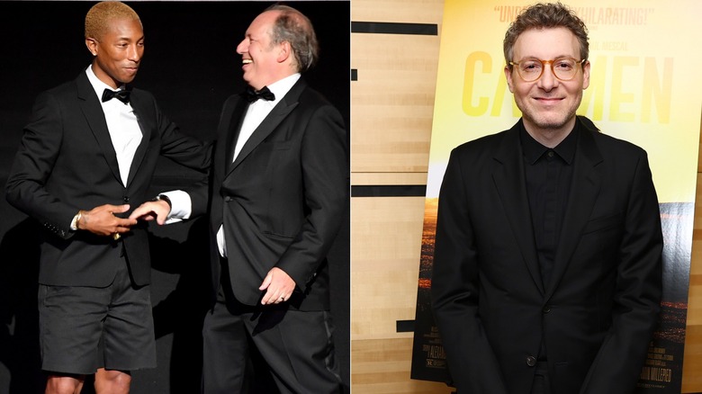 Hans Zimmer, Pharrell, and Nicholas Britell collage