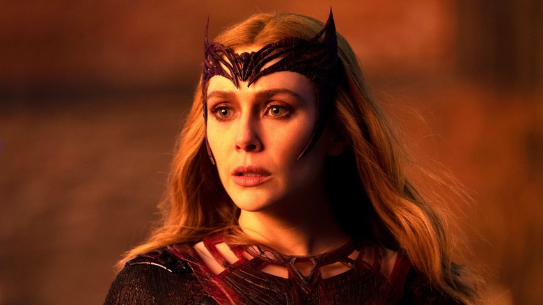 Elizabeth Olsen as Scarlet Witch looking concerned