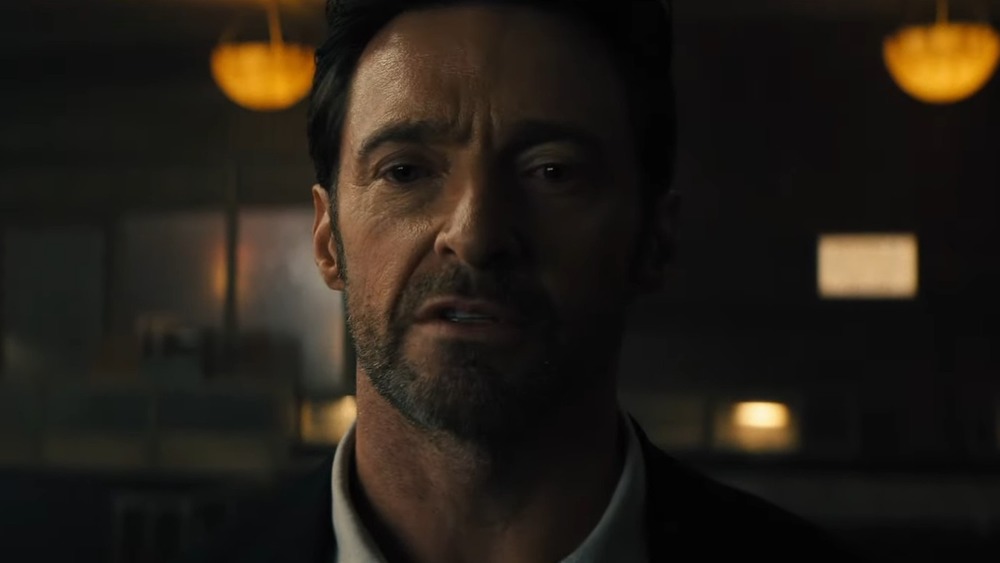 Hugh Jackman glaring