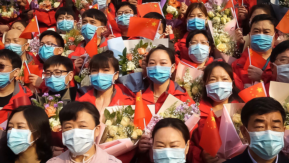 People wearing masks