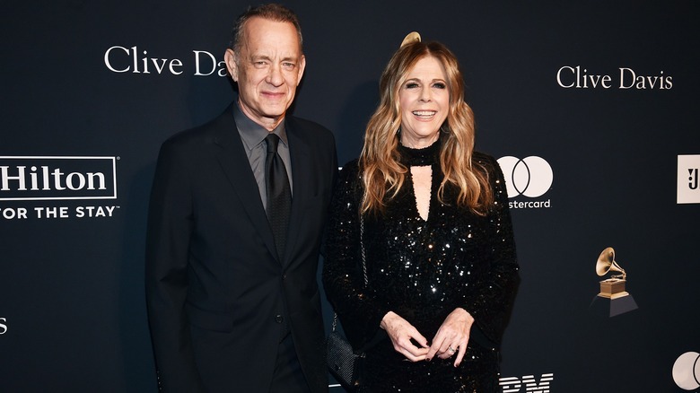 Rita Wilson and Tom Hanks smiling