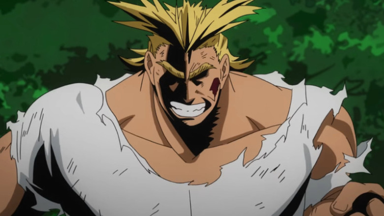 All Might fighting