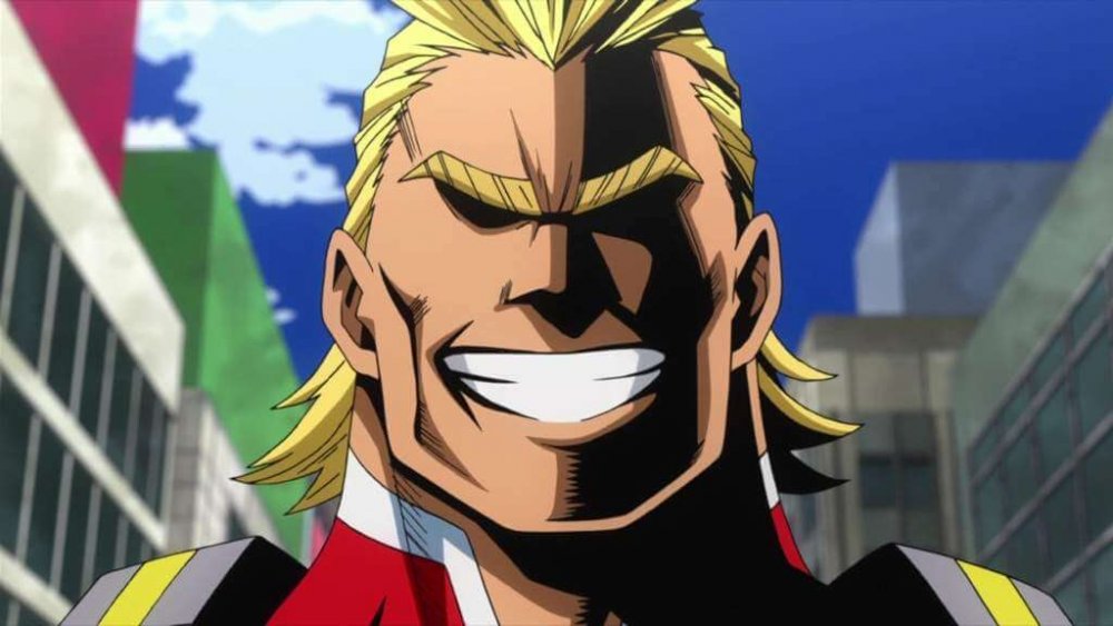 All Might smiling on My Hero Academia