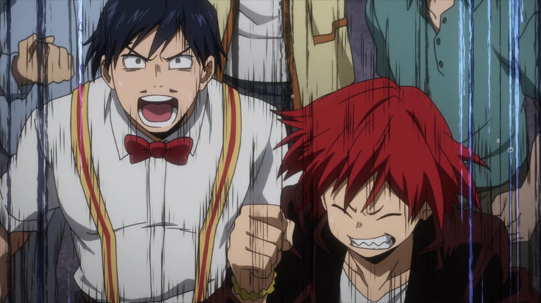 Iida and Kirishima cheer All Might on