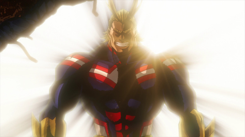 All Might stands proudly