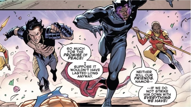 Black Panther fighting with Namor