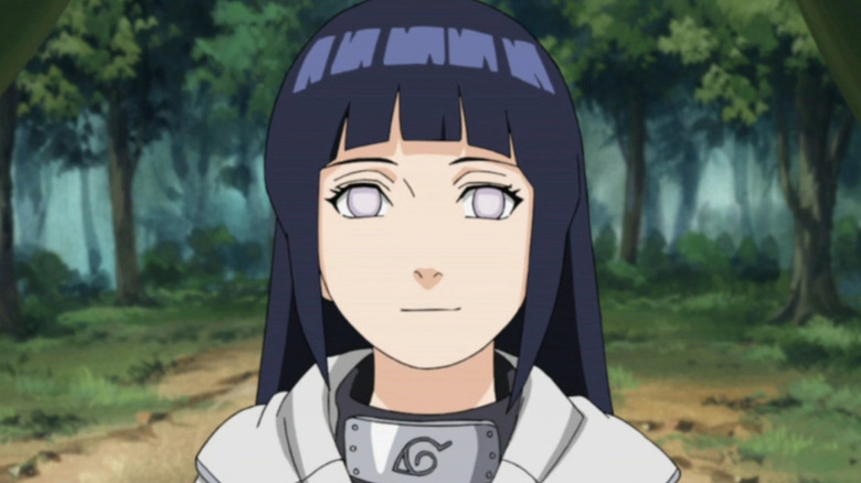 Hinata standing in forest 