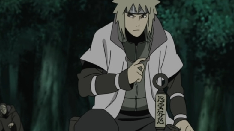 Minato crouching