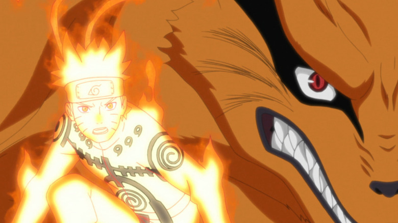 Naruto fighting alongside Kurama