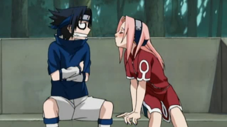 Sakura with Naruto disguised as Sasuke