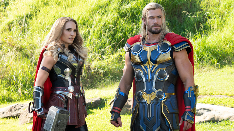 Jane and Thor look offscreen