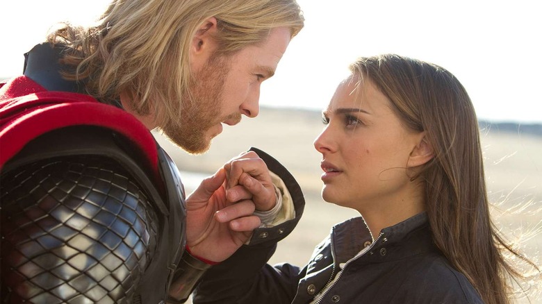 Thor kissing Jane's hand