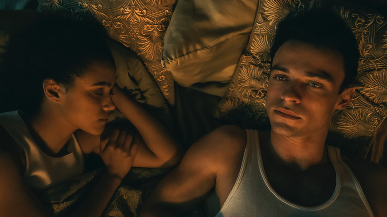 Walter and Evie in bed in The Invitation