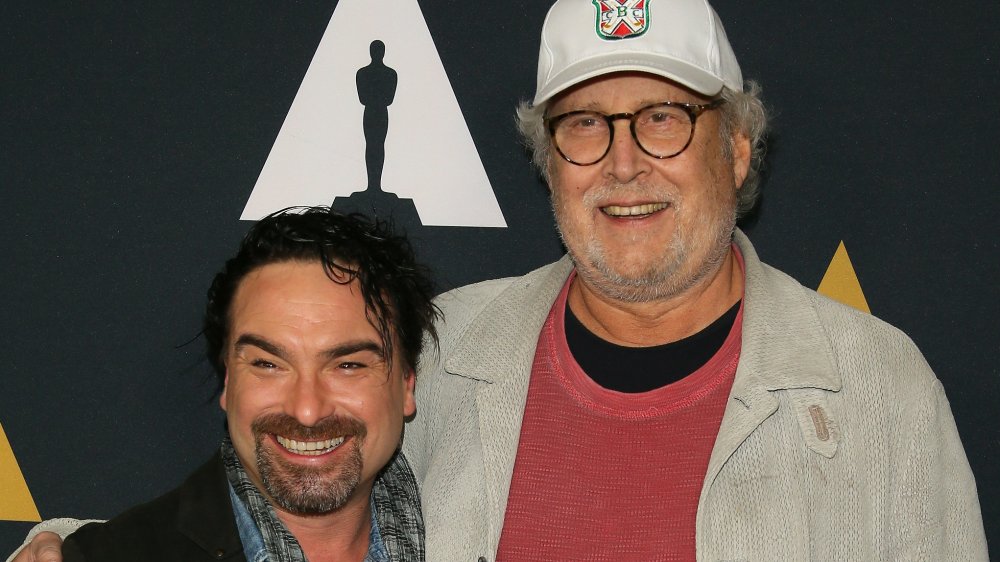 Johnny Galecki and Chevy Chase