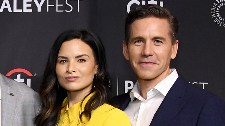 Katrina Law and Brian Dietzen posing