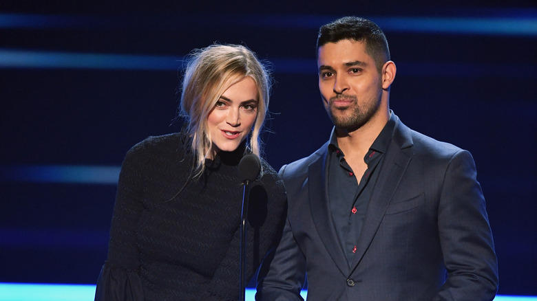 Emily Wickersham and Wilmer Valderrama talking